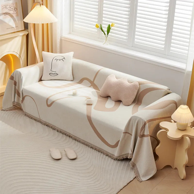 Nordic Tassel Knitted Fringe Blanket