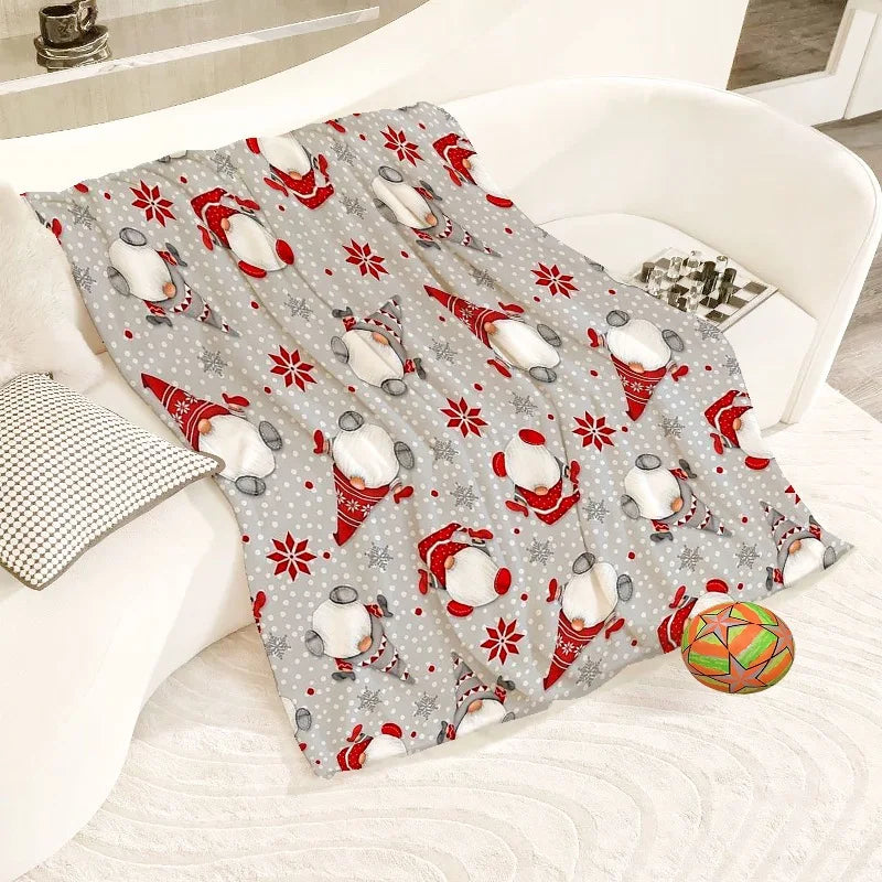 Santa and Snowflake Flannel Throw