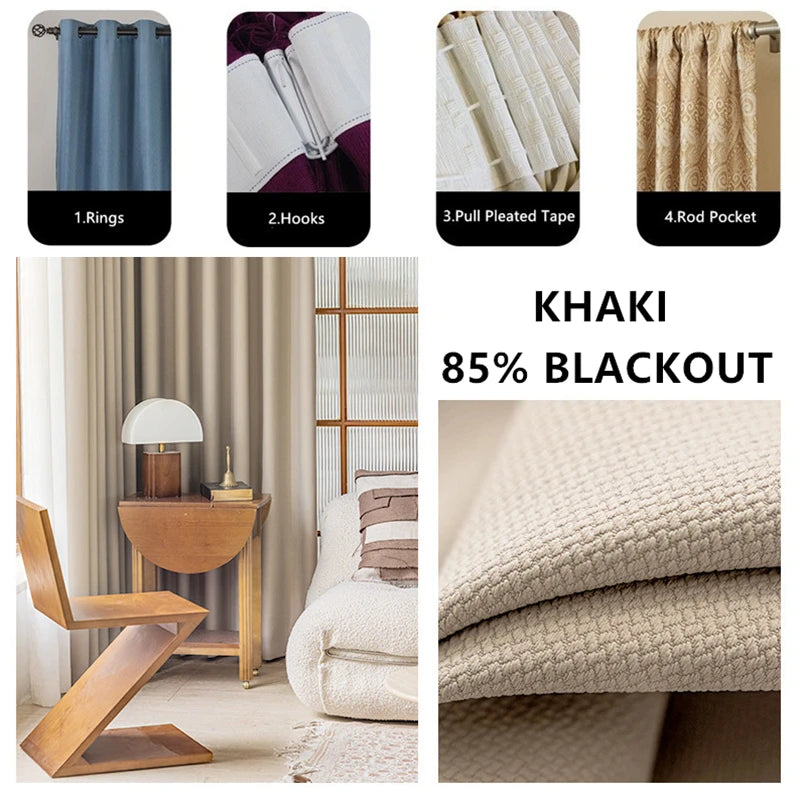 Double-Sided Jacquard Room Darkening Curtain