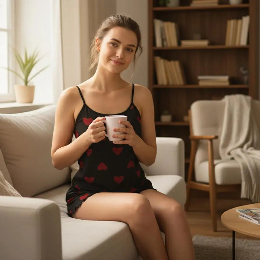 Kawaii Heart Cami and Shorts Set