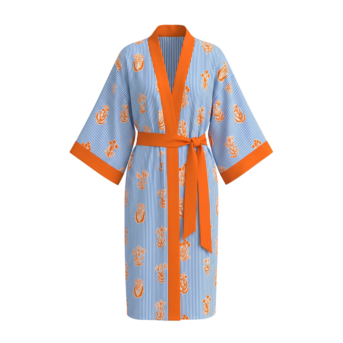 Printed lyocell kimono robe
