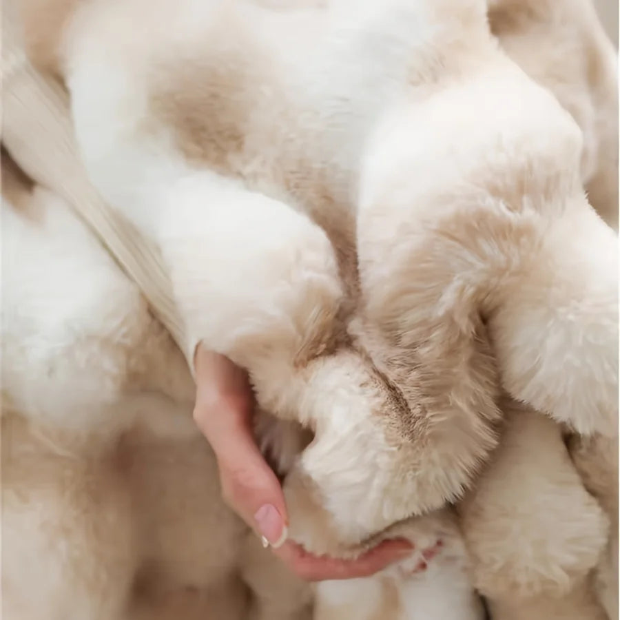 French Faux Fur Tie-Dye Throw Blanket