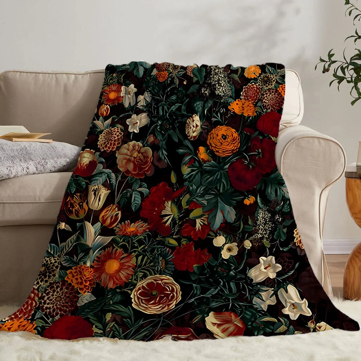 Printed Flannel Throw Blanket