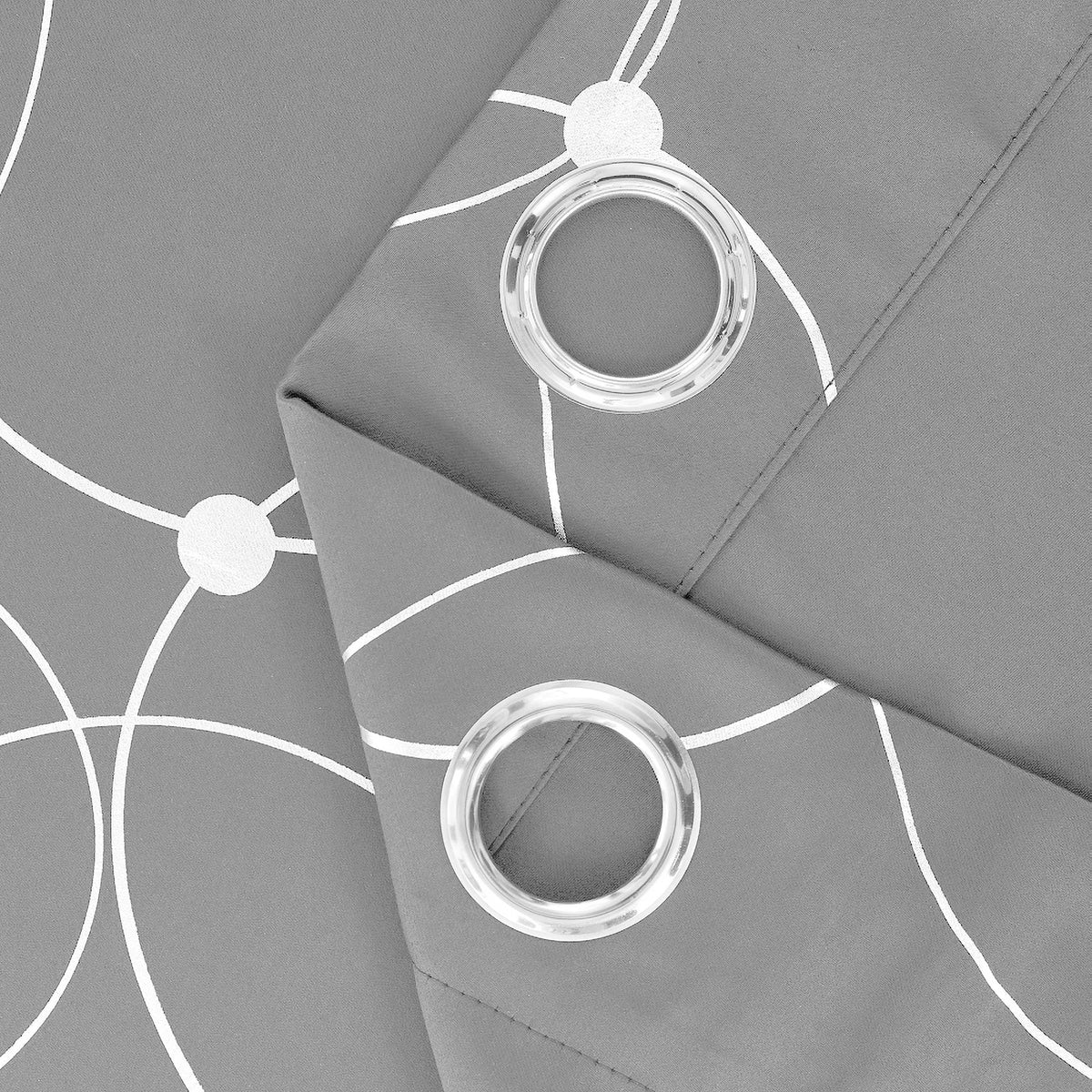 Foil-Print Faux Linen Blackout Curtains
