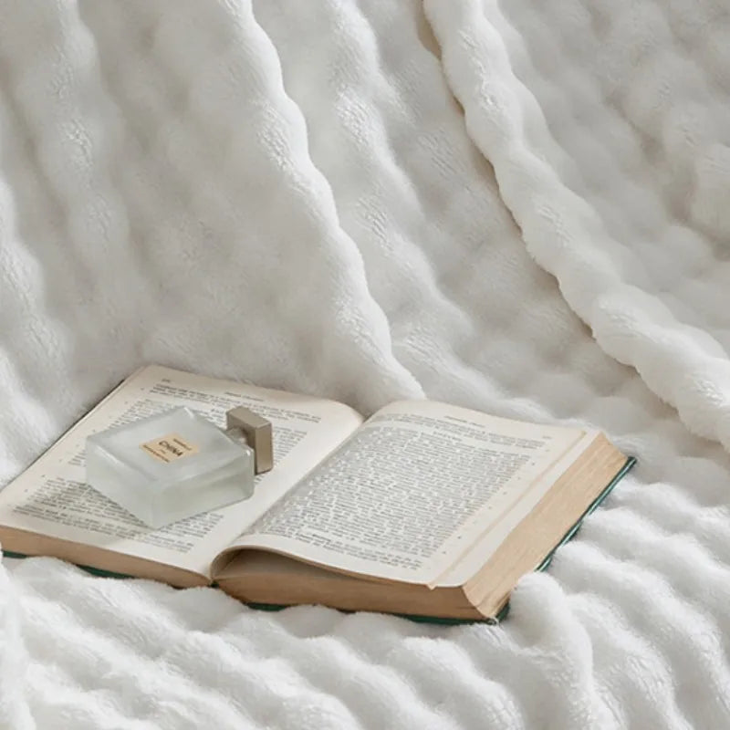 3D Bubble Plush Flannel Throw Blanket