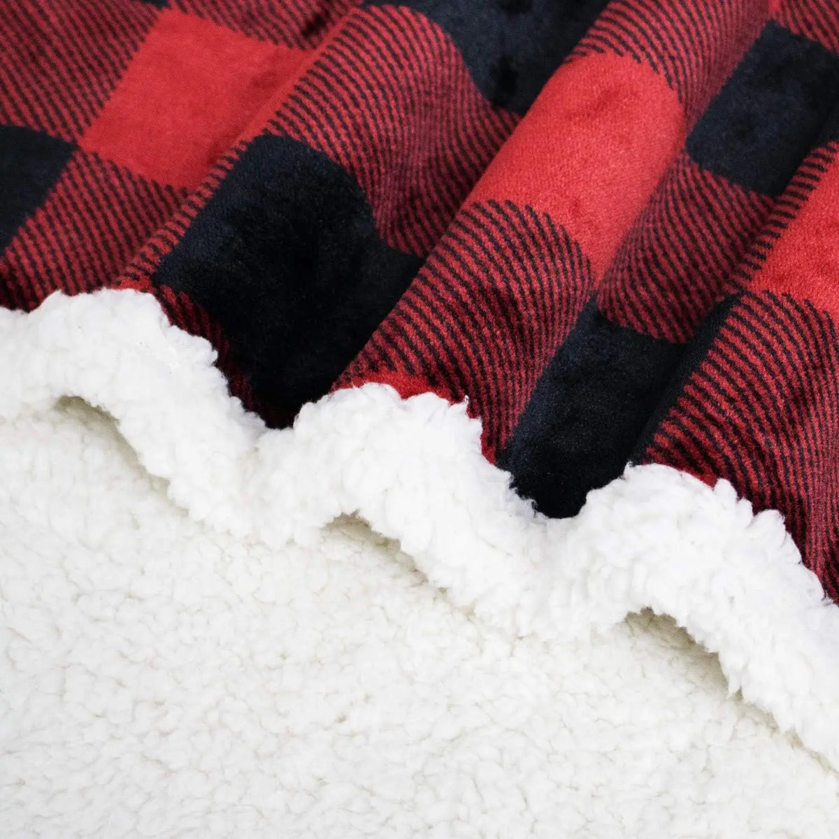 Buffalo Plaid Sherpa Christmas Throw Blanket