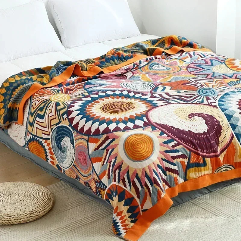 Nordic Cotton Gauze Boho Throw
