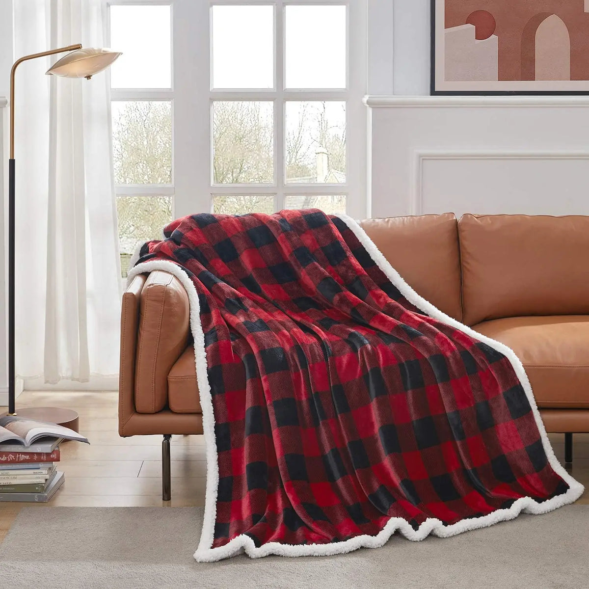 Buffalo Plaid Sherpa Christmas Throw Blanket