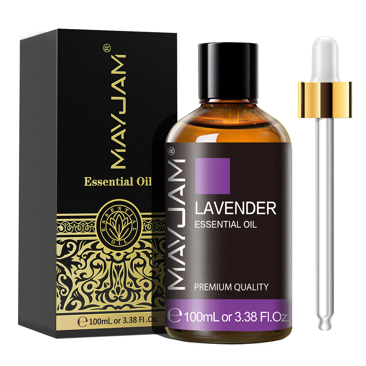 MAYJAM Lavender essential oil 100ml with box and dropper