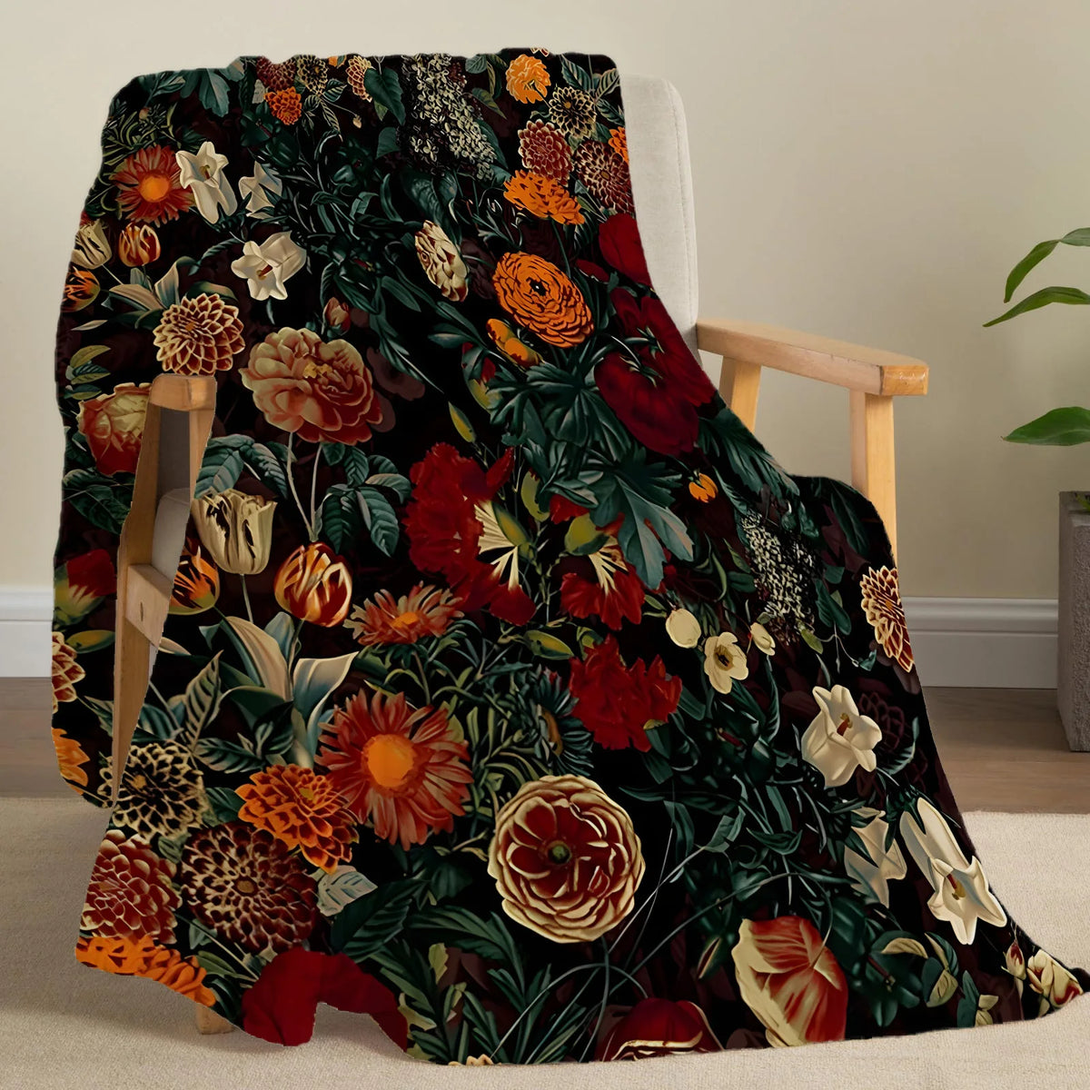 Printed Flannel Throw Blanket