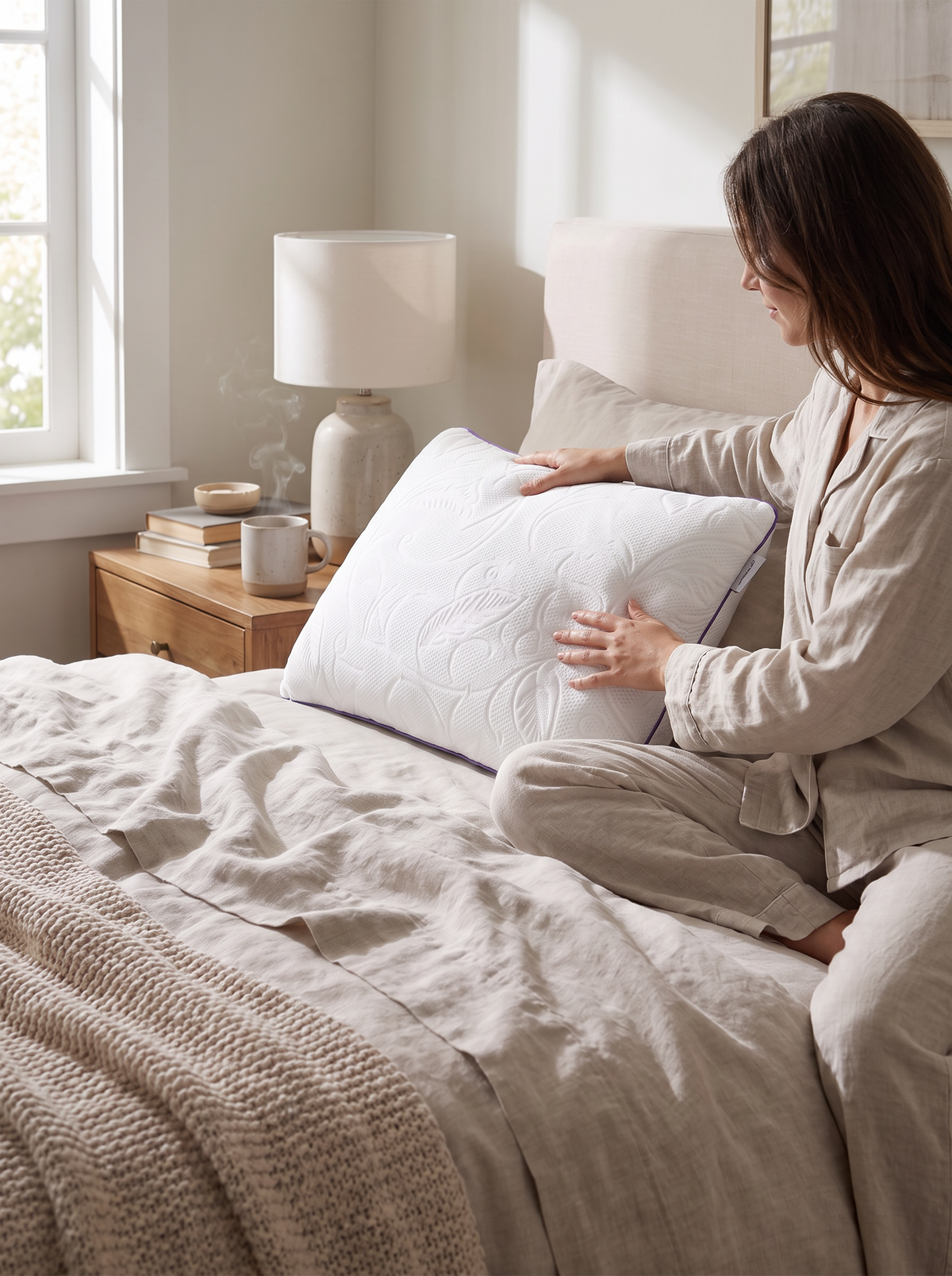 Shredded memory foam pillow adjusted for height