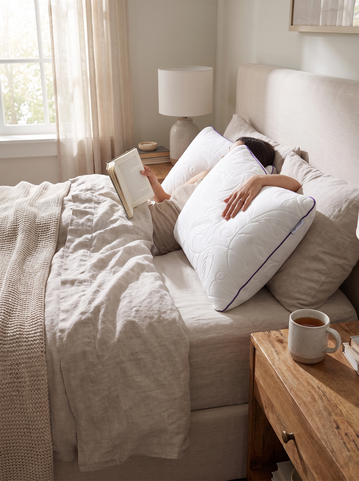 Shredded foam pillow shaping around a head