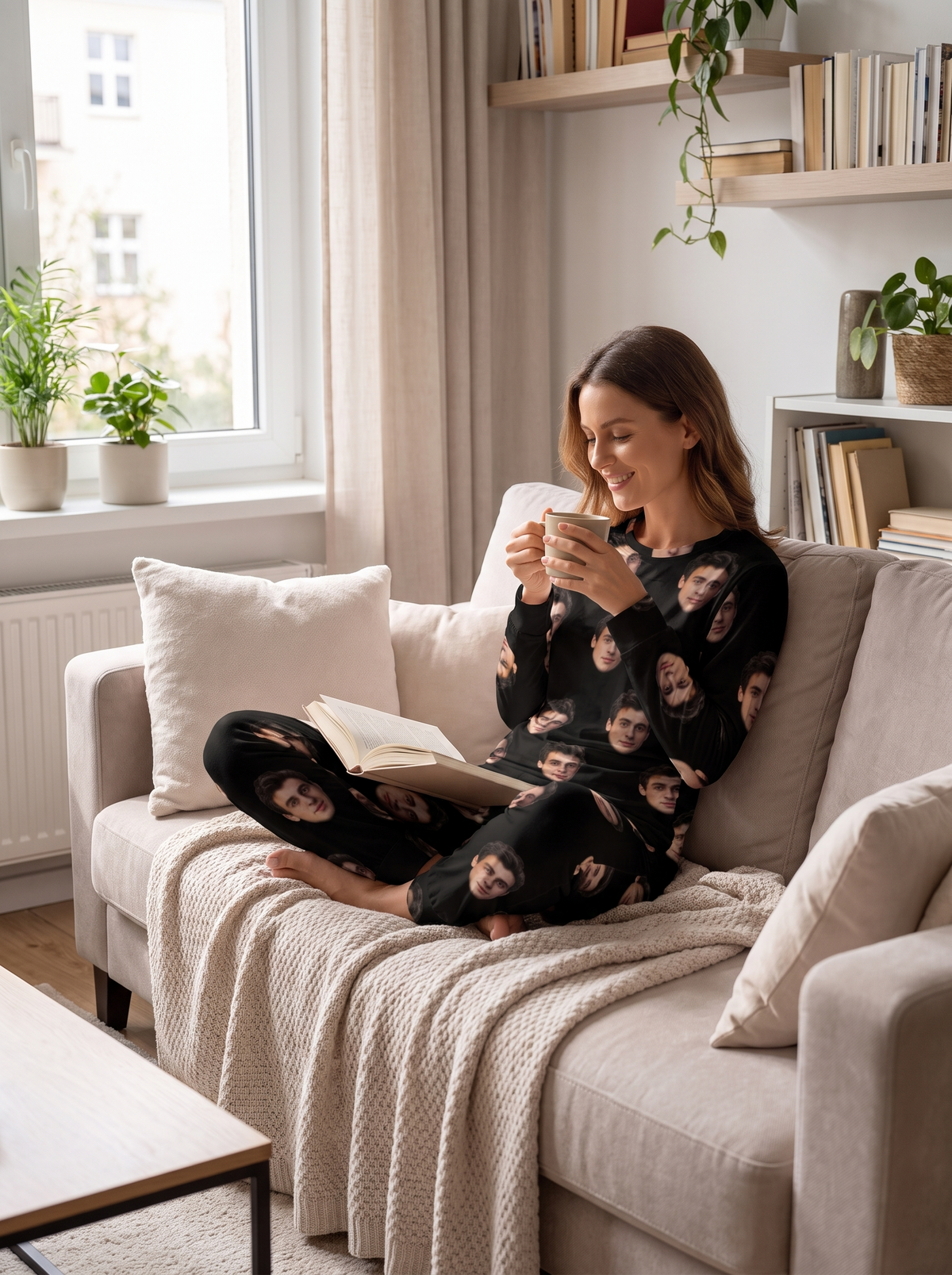 Avatar print repeating across top and trousers