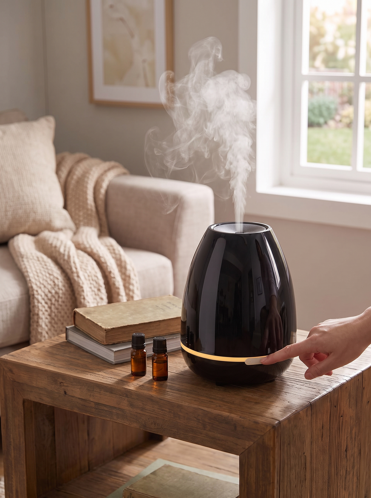 Diffuser used with a bottle of essential oil