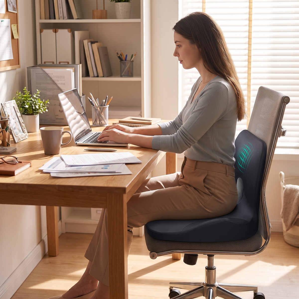 Memory Foam Seat and Lumbar Cushion Set
